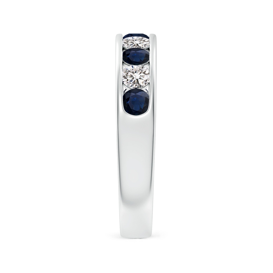 3mm A Channel Set Sapphire and Diamond Semi Eternity Ring in P950 Platinum side 299