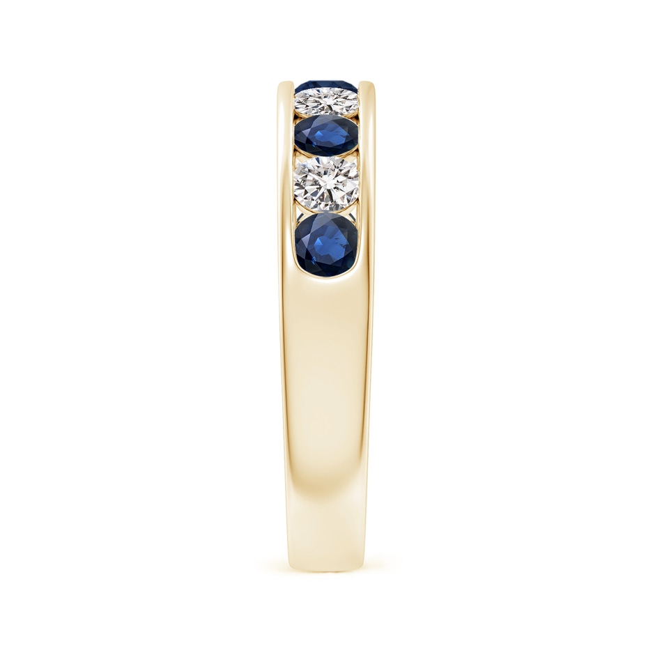 3mm AA Channel Set Sapphire and Diamond Semi Eternity Ring in Yellow Gold side 299