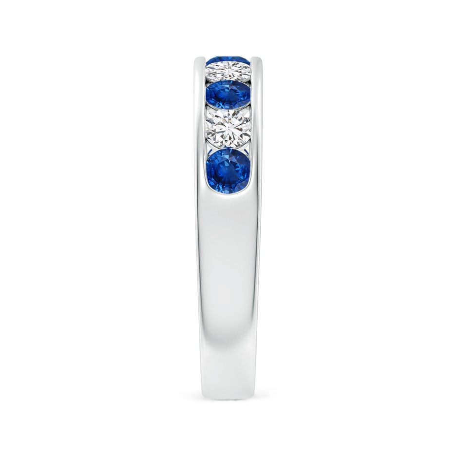 3mm AAA Channel Set Sapphire and Diamond Semi Eternity Ring in P950 Platinum side 299