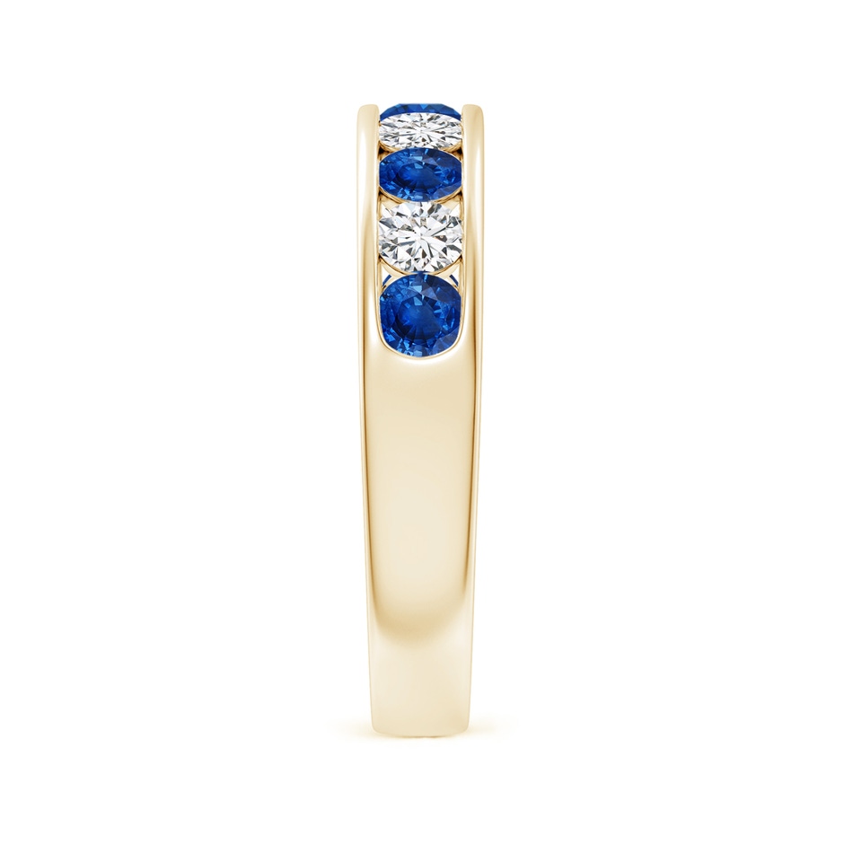 3mm AAA Channel Set Sapphire and Diamond Semi Eternity Ring in Yellow Gold side 299