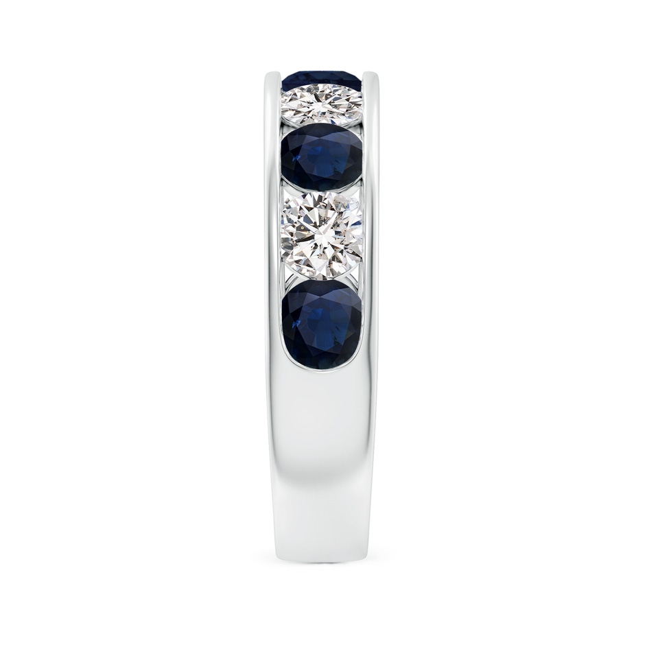 4mm A Channel Set Sapphire and Diamond Semi Eternity Ring in White Gold side 299