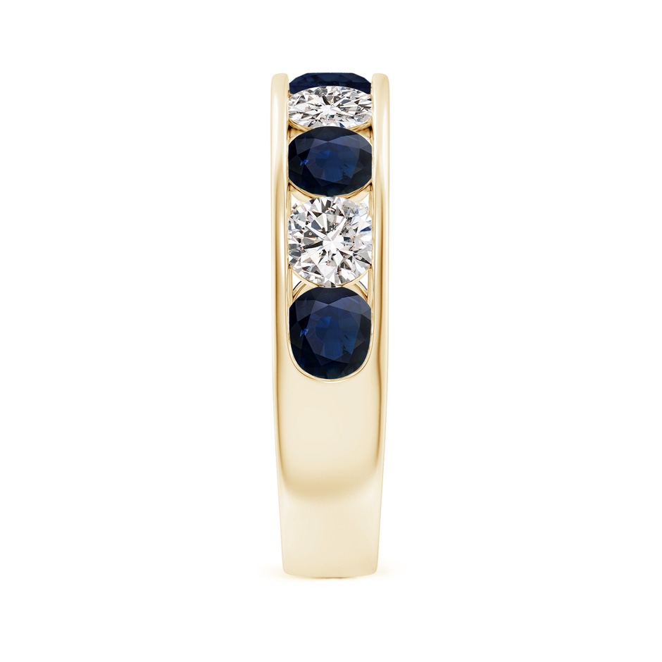 4mm A Channel Set Sapphire and Diamond Semi Eternity Ring in Yellow Gold side 299