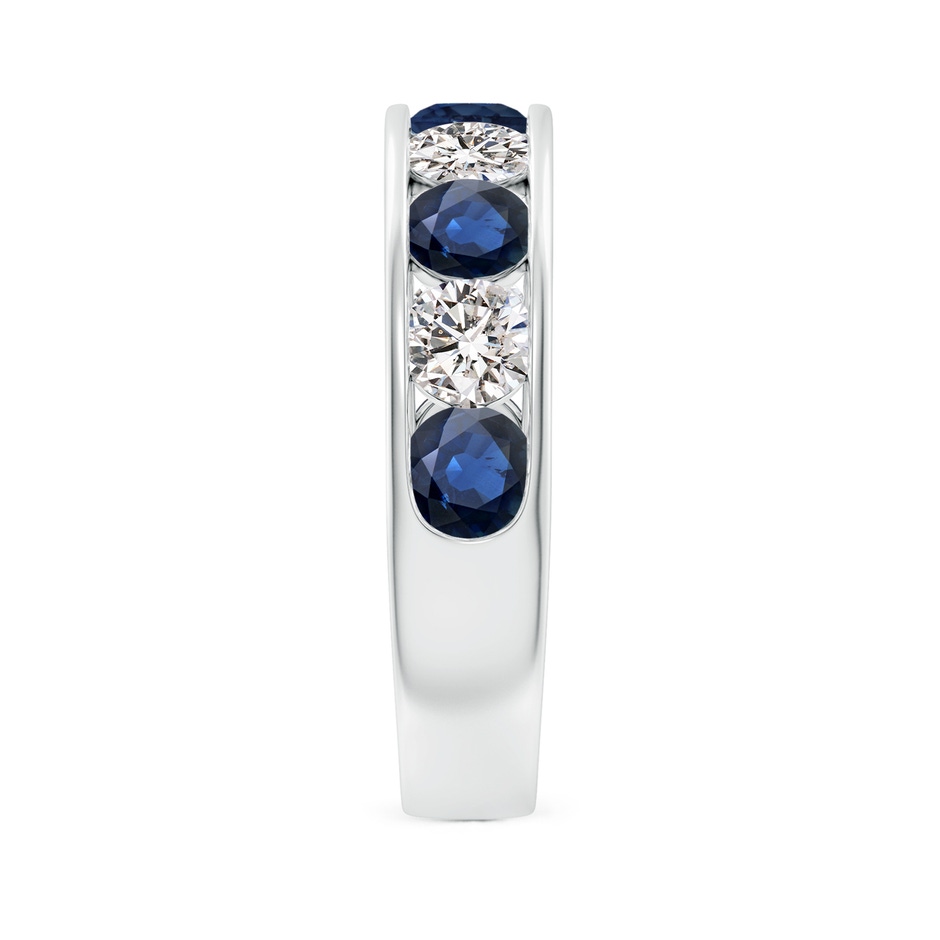 4mm AA Channel Set Sapphire and Diamond Semi Eternity Ring in White Gold side 299