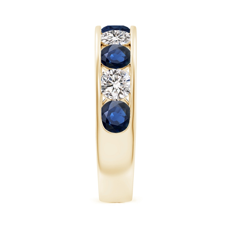 4mm AA Channel Set Sapphire and Diamond Semi Eternity Ring in Yellow Gold side 299