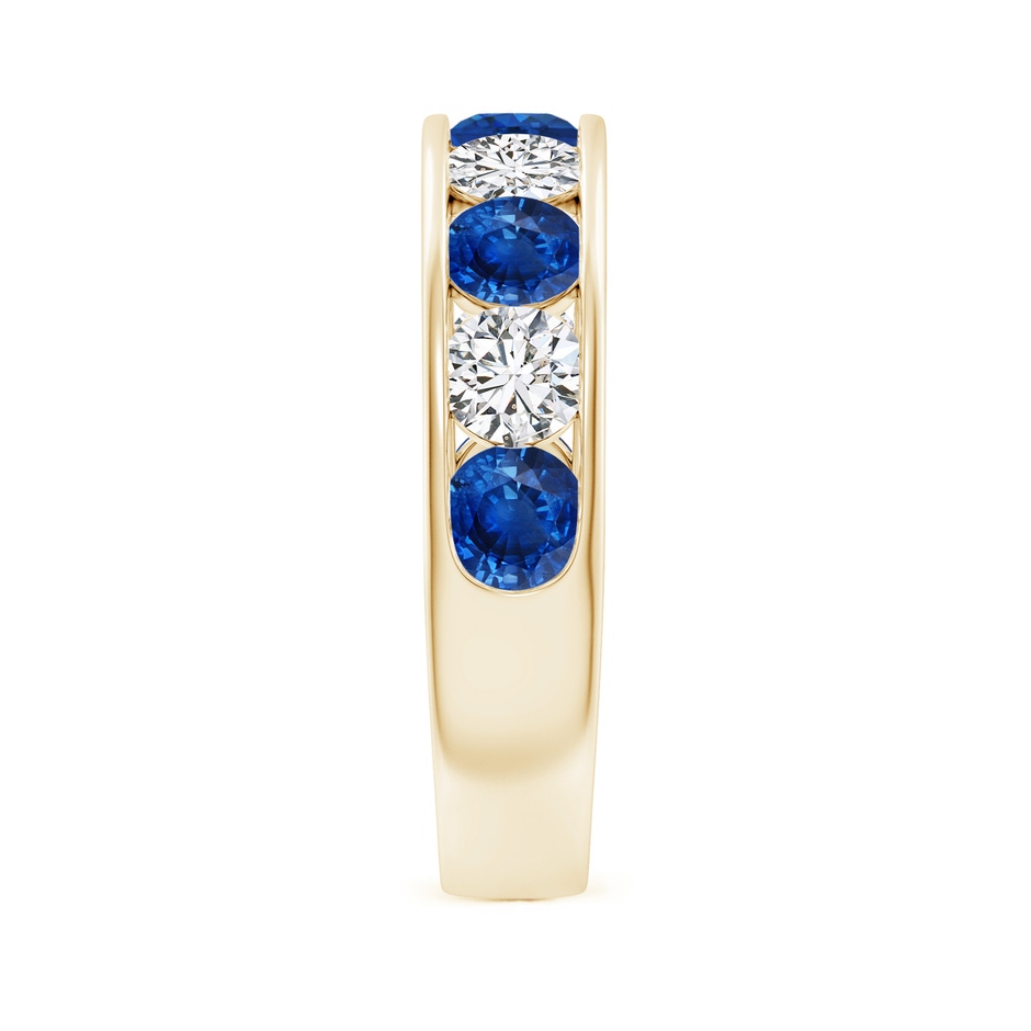 4mm AAA Channel Set Sapphire and Diamond Semi Eternity Ring in Yellow Gold side 299