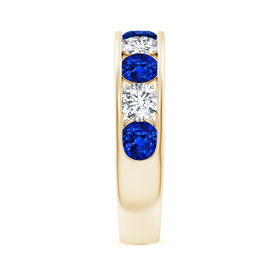 4mm Lab-Grown Channel Set Sapphire and Diamond Semi Eternity Ring in Yellow Gold side 299