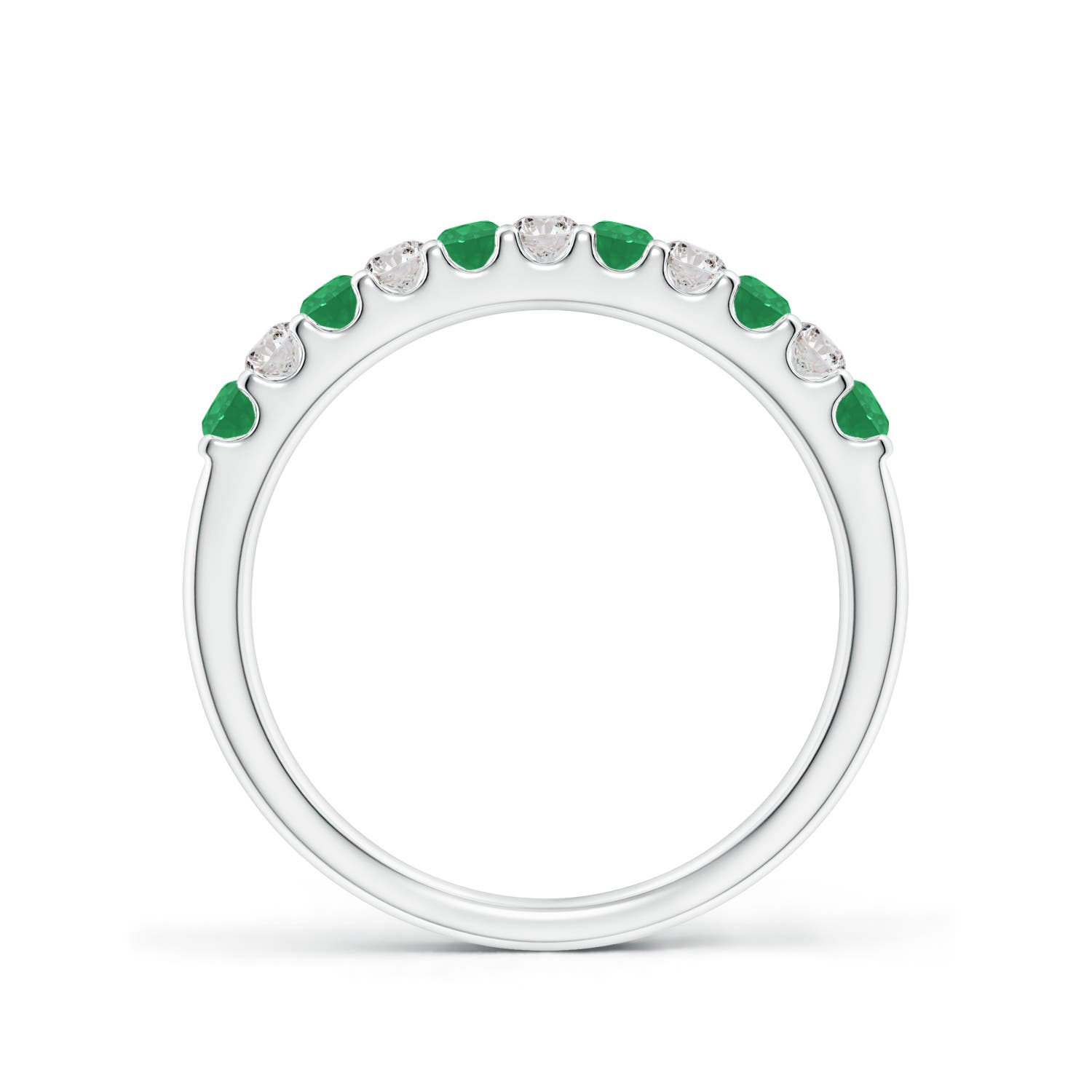 A - Emerald / 0.42 CT / 14 KT White Gold