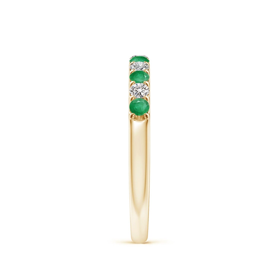 2.1mm A Shared Prong Emerald and Diamond Half Eternity Ring in Yellow Gold side 299