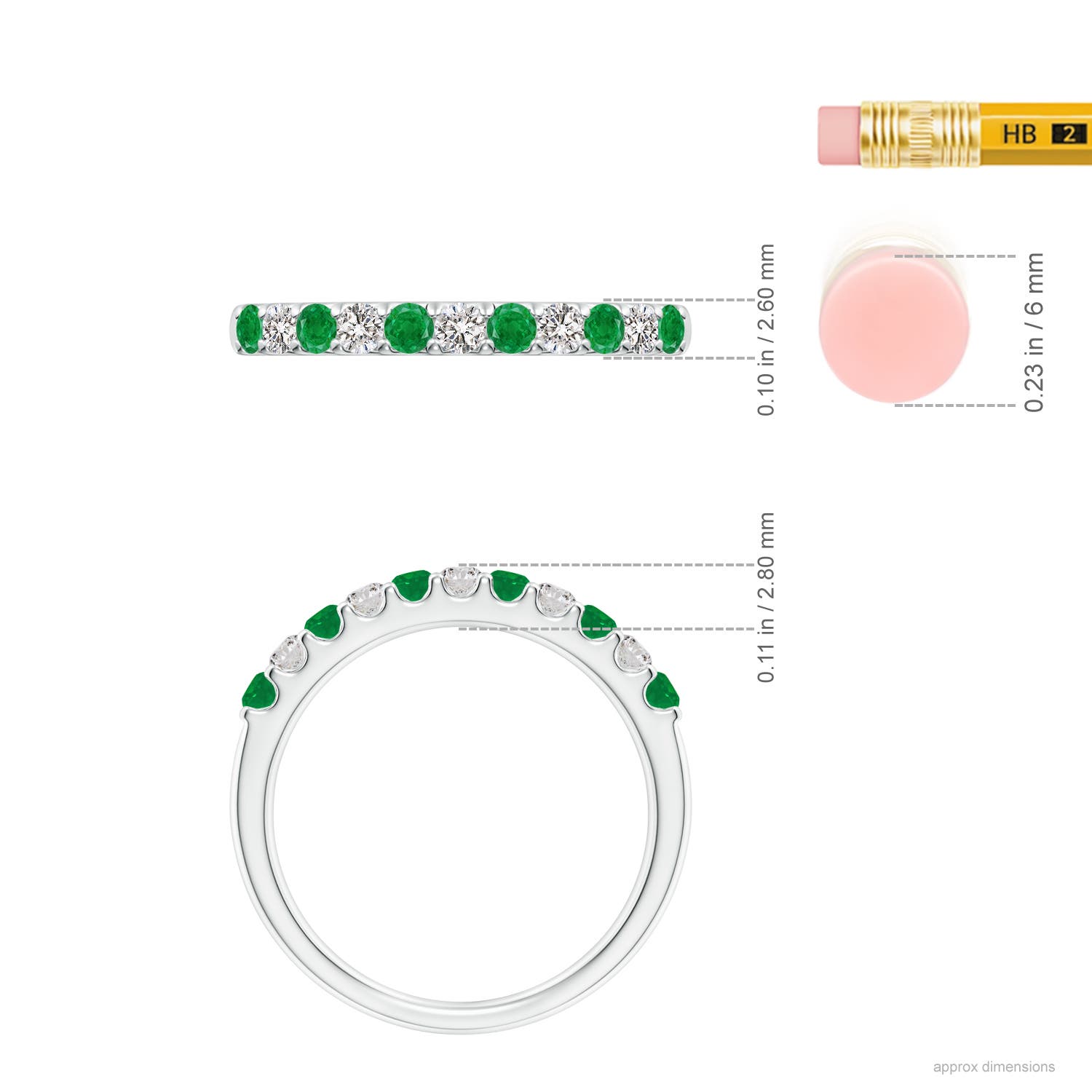 AA - Emerald / 0.42 CT / 14 KT White Gold