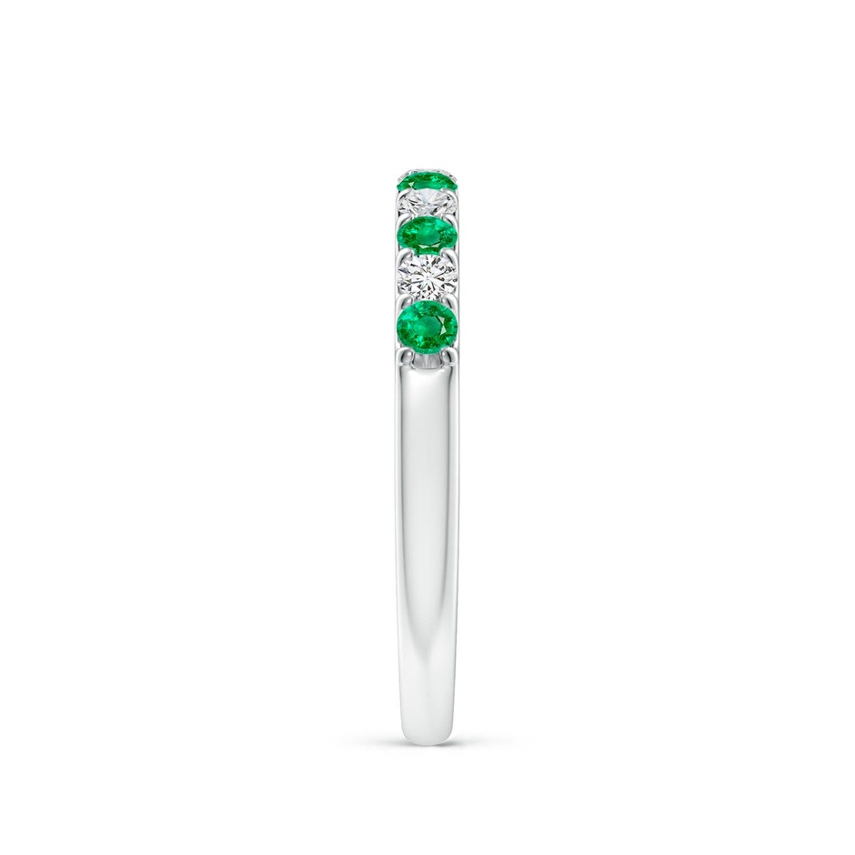 2.1mm AAA Shared Prong Emerald and Diamond Half Eternity Ring in White Gold side 299