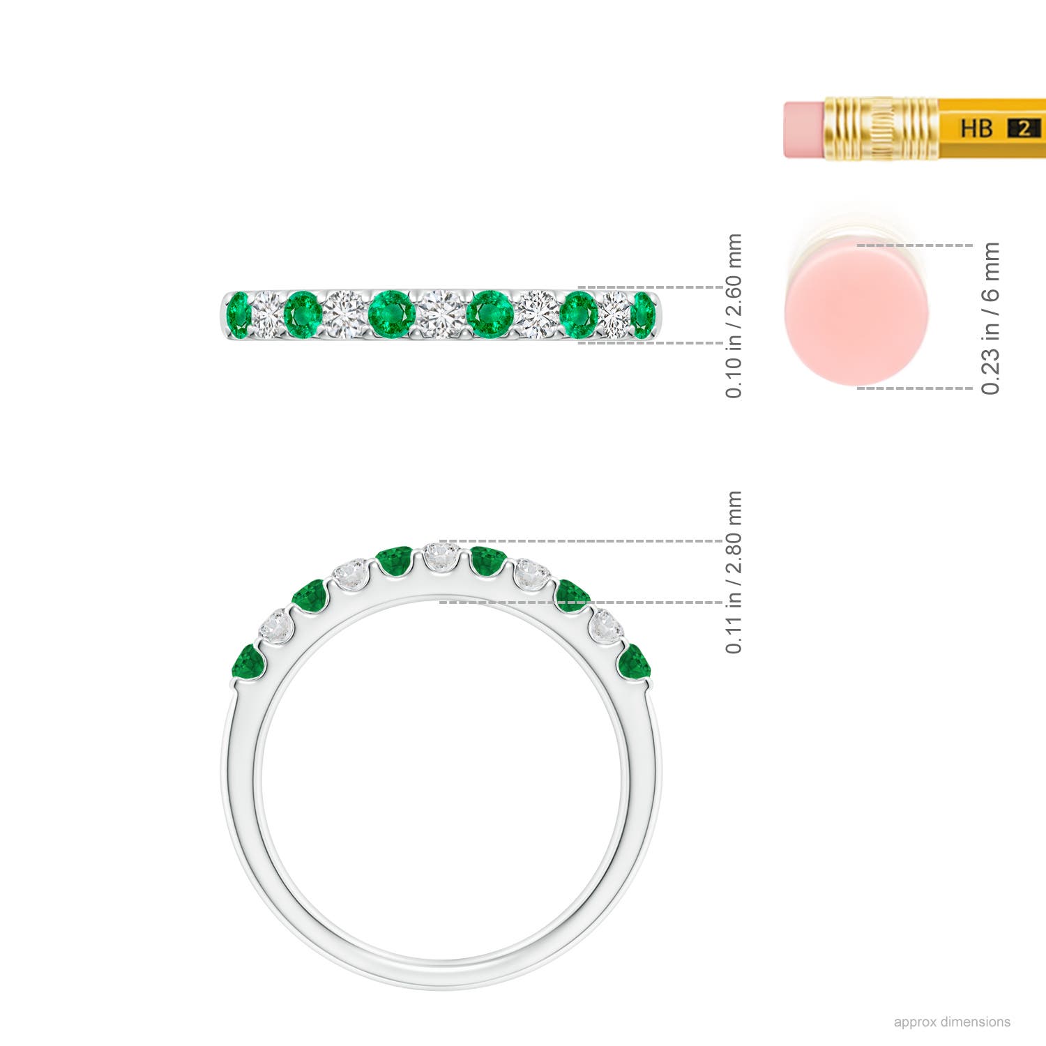 AAA - Emerald / 0.42 CT / 14 KT White Gold