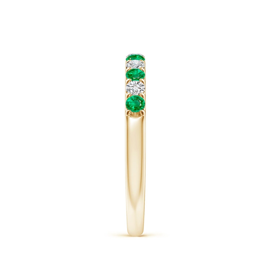 2.1mm AAA Shared Prong Emerald and Diamond Half Eternity Ring in Yellow Gold side 299