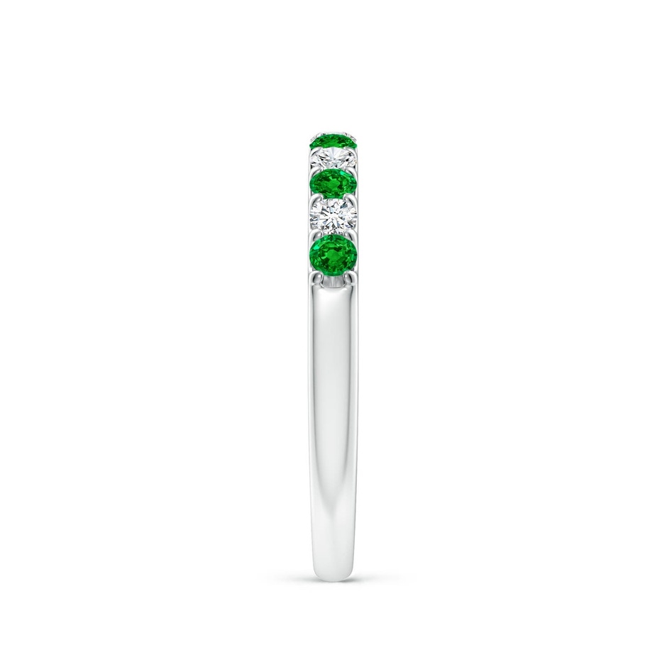 2.1mm AAAA Shared Prong Emerald and Diamond Half Eternity Ring in P950 Platinum side 299