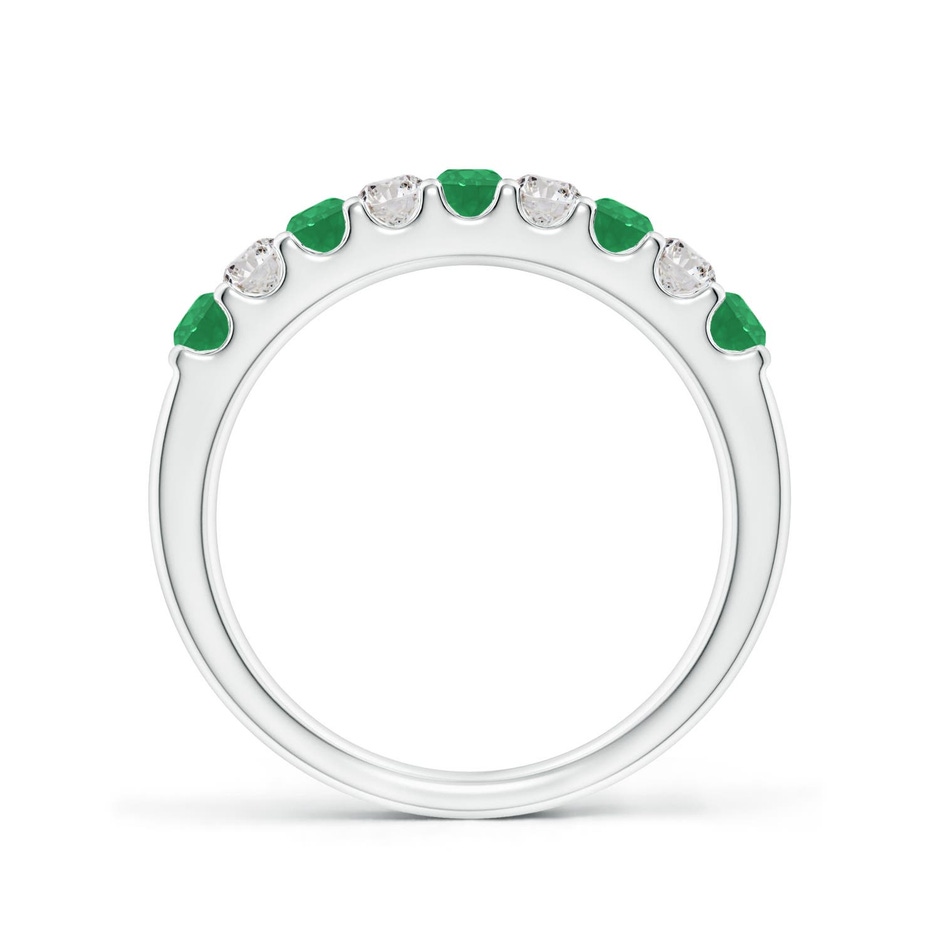 2.5mm A Shared Prong Emerald and Diamond Half Eternity Ring in P950 Platinum side 199