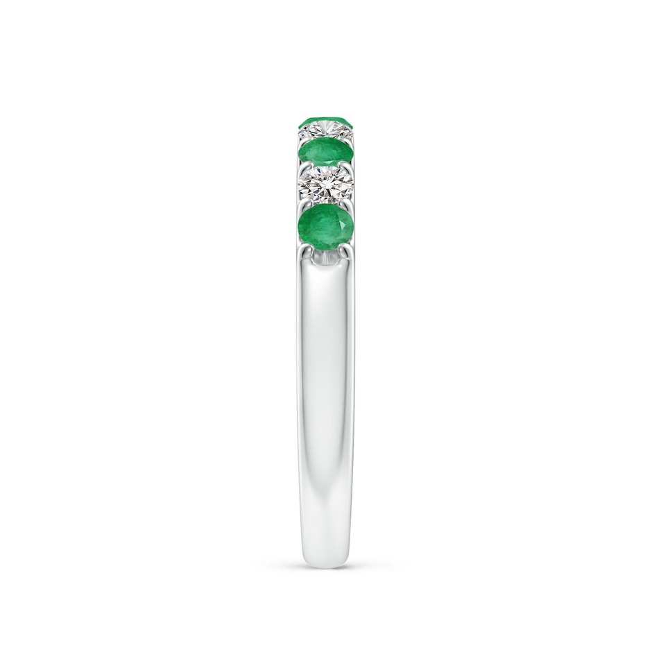2.5mm A Shared Prong Emerald and Diamond Half Eternity Ring in P950 Platinum side 299