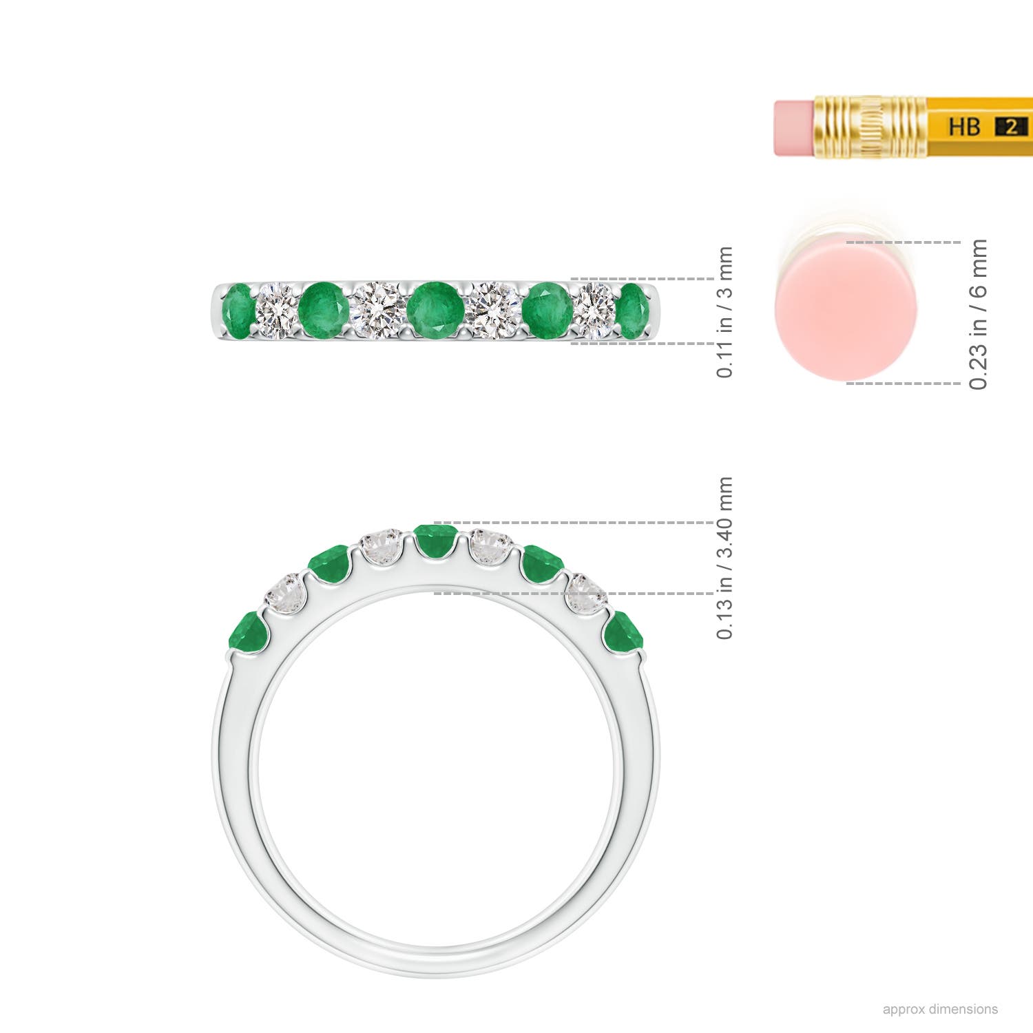 A - Emerald / 0.59 CT / 14 KT White Gold