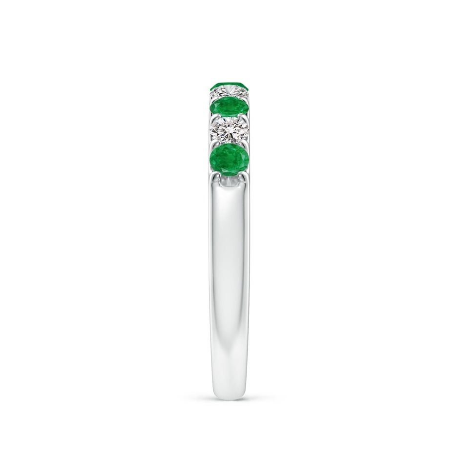 2.5mm AA Shared Prong Emerald and Diamond Half Eternity Ring in White Gold side 299