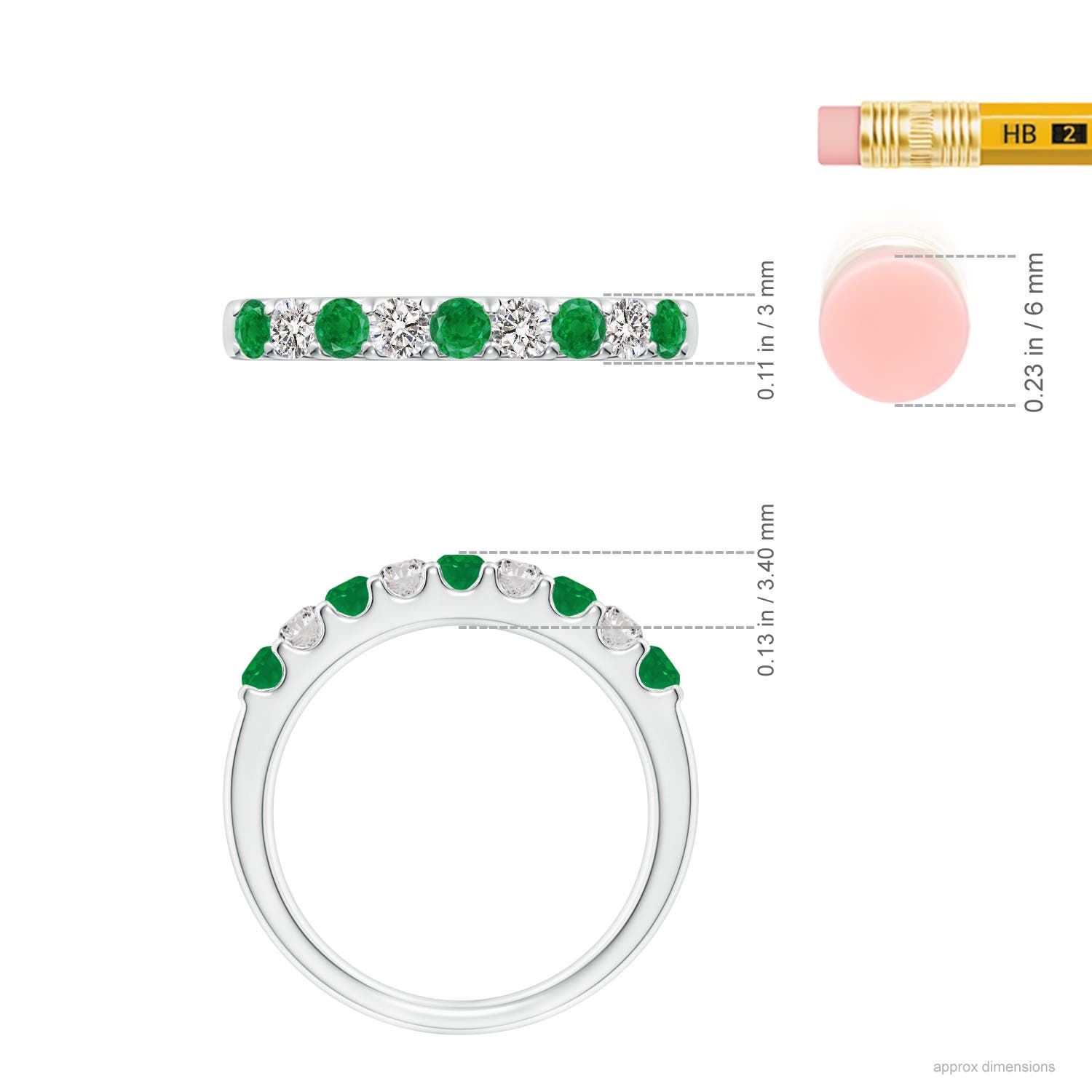 AA - Emerald / 0.59 CT / 14 KT White Gold