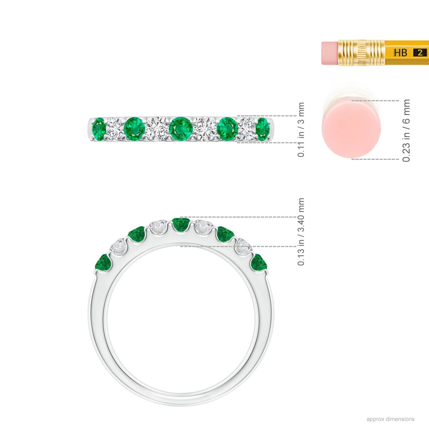 AAA - Emerald / 0.59 CT / 14 KT White Gold