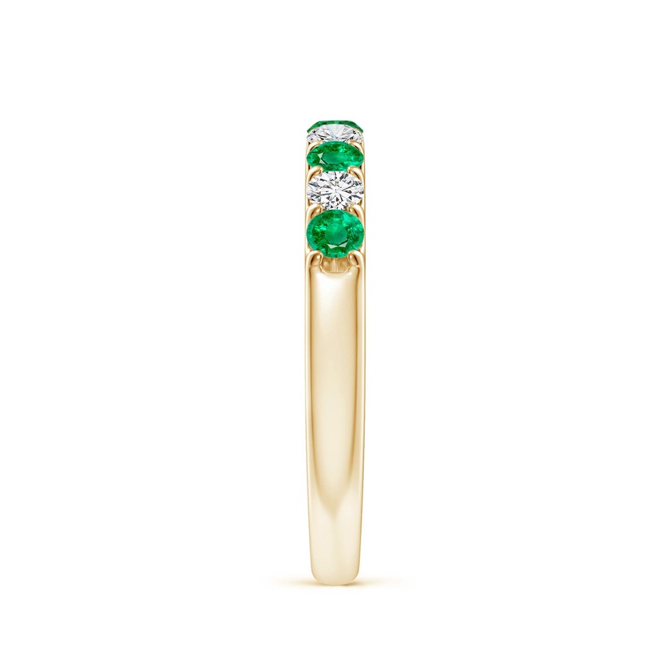 2.5mm AAA Shared Prong Emerald and Diamond Half Eternity Ring in Yellow Gold side 299
