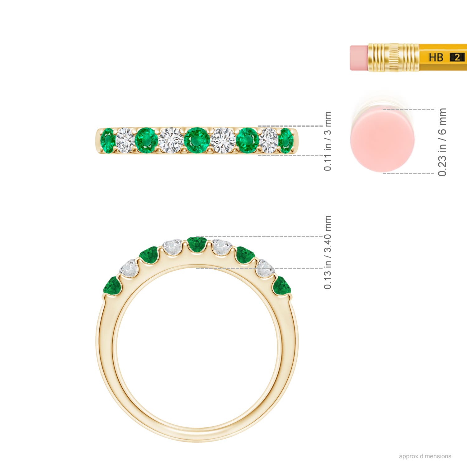 AAA - Emerald / 0.59 CT / 14 KT Yellow Gold