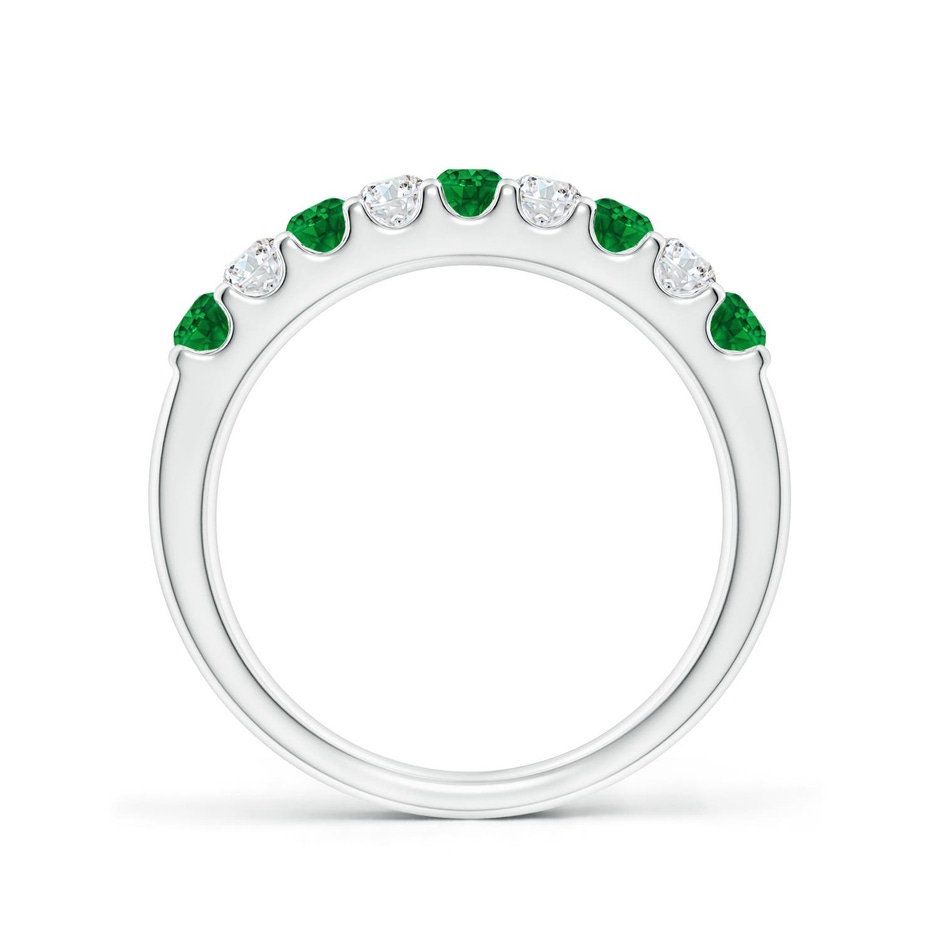 2.5mm AAAA Shared Prong Emerald and Diamond Half Eternity Ring in P950 Platinum side 199