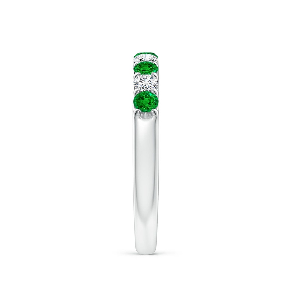 2.5mm AAAA Shared Prong Emerald and Diamond Half Eternity Ring in P950 Platinum side 299