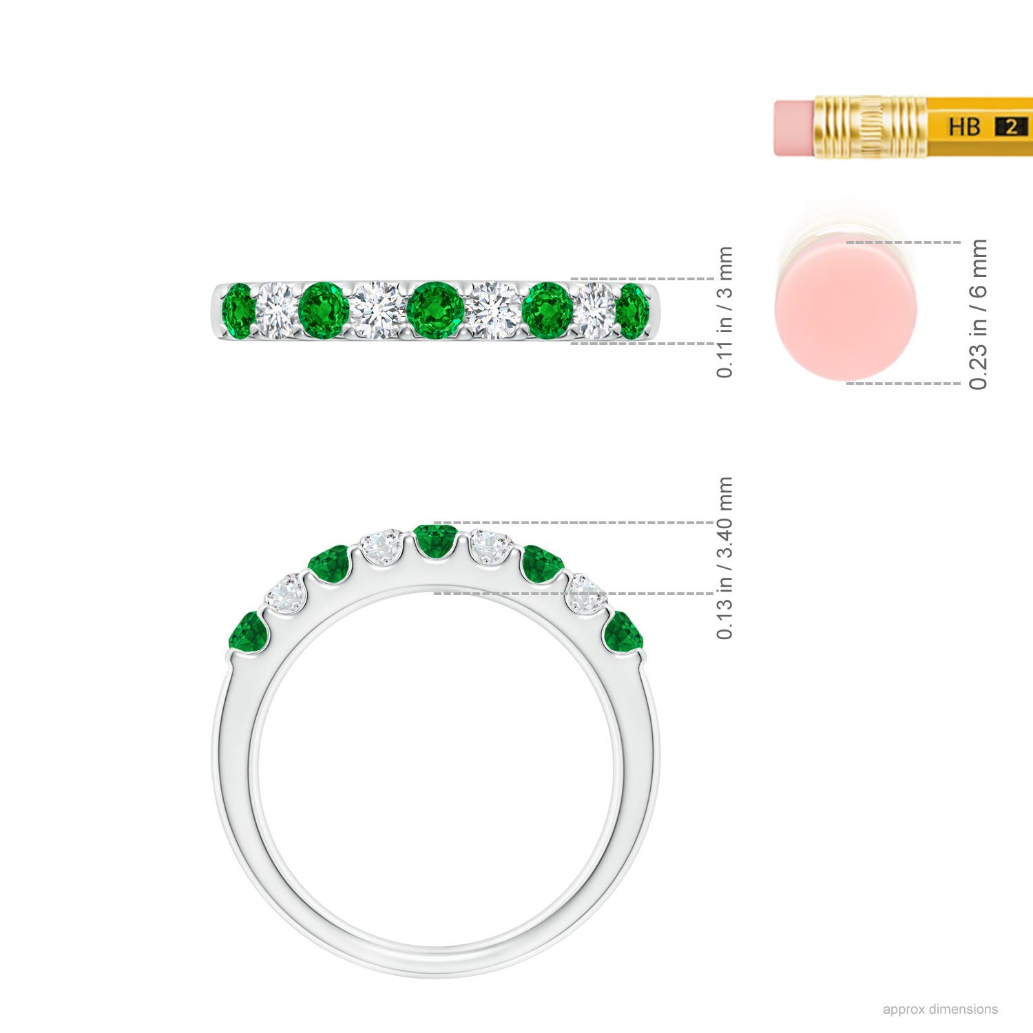 AAAA - Emerald / 0.59 CT / 14 KT White Gold