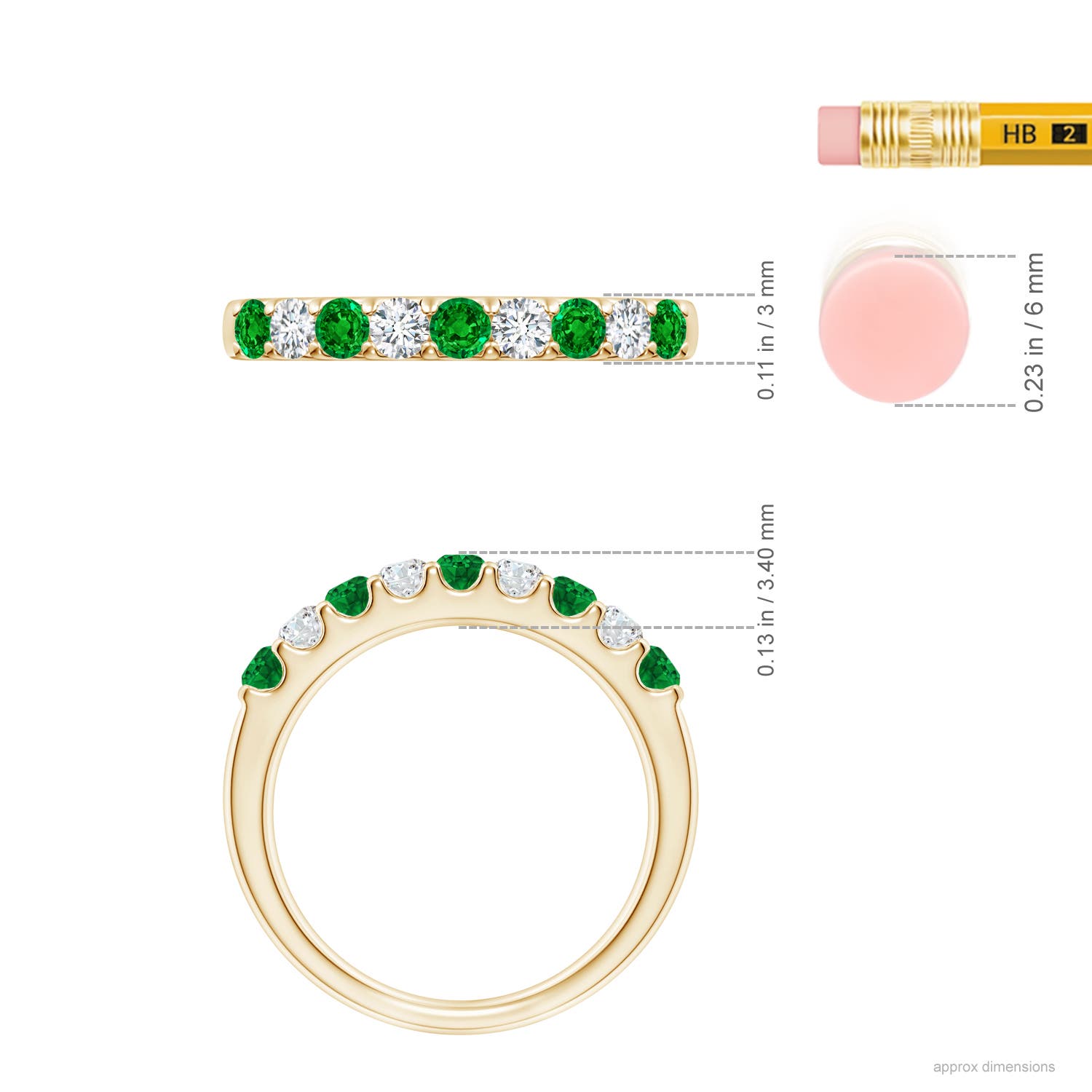 AAAA - Emerald / 0.59 CT / 14 KT Yellow Gold