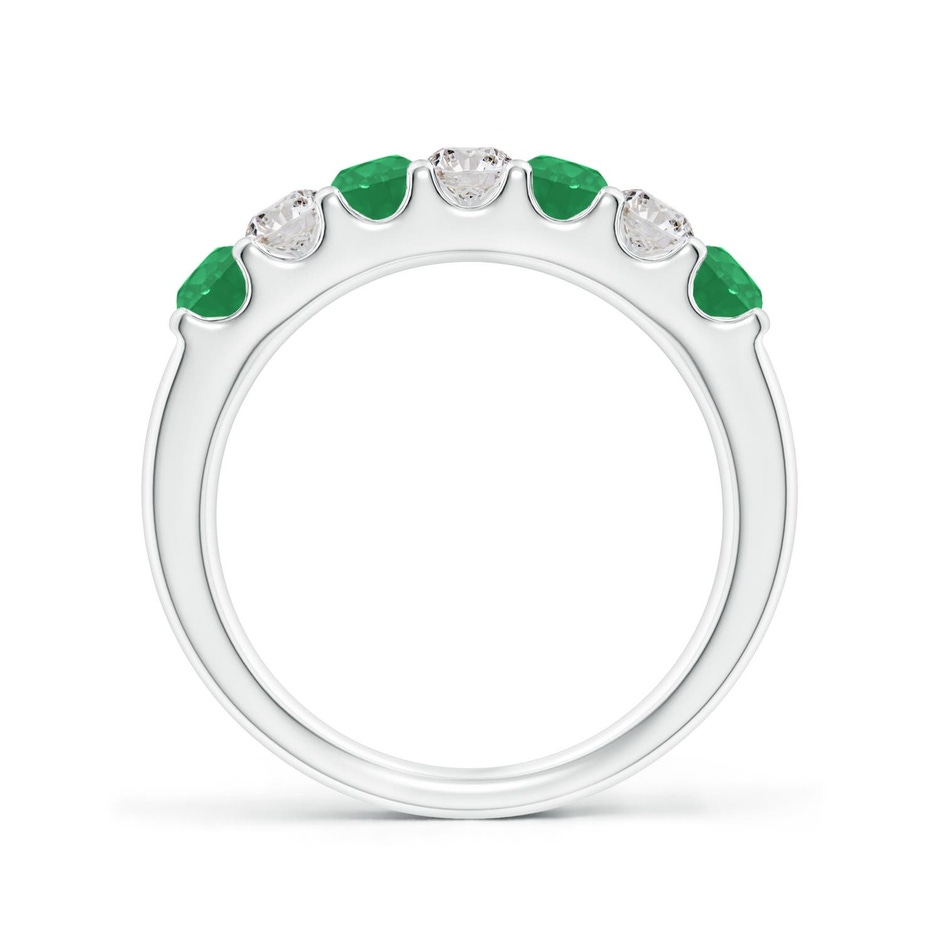 3.1mm A Shared Prong Emerald and Diamond Half Eternity Ring in P950 Platinum side 199