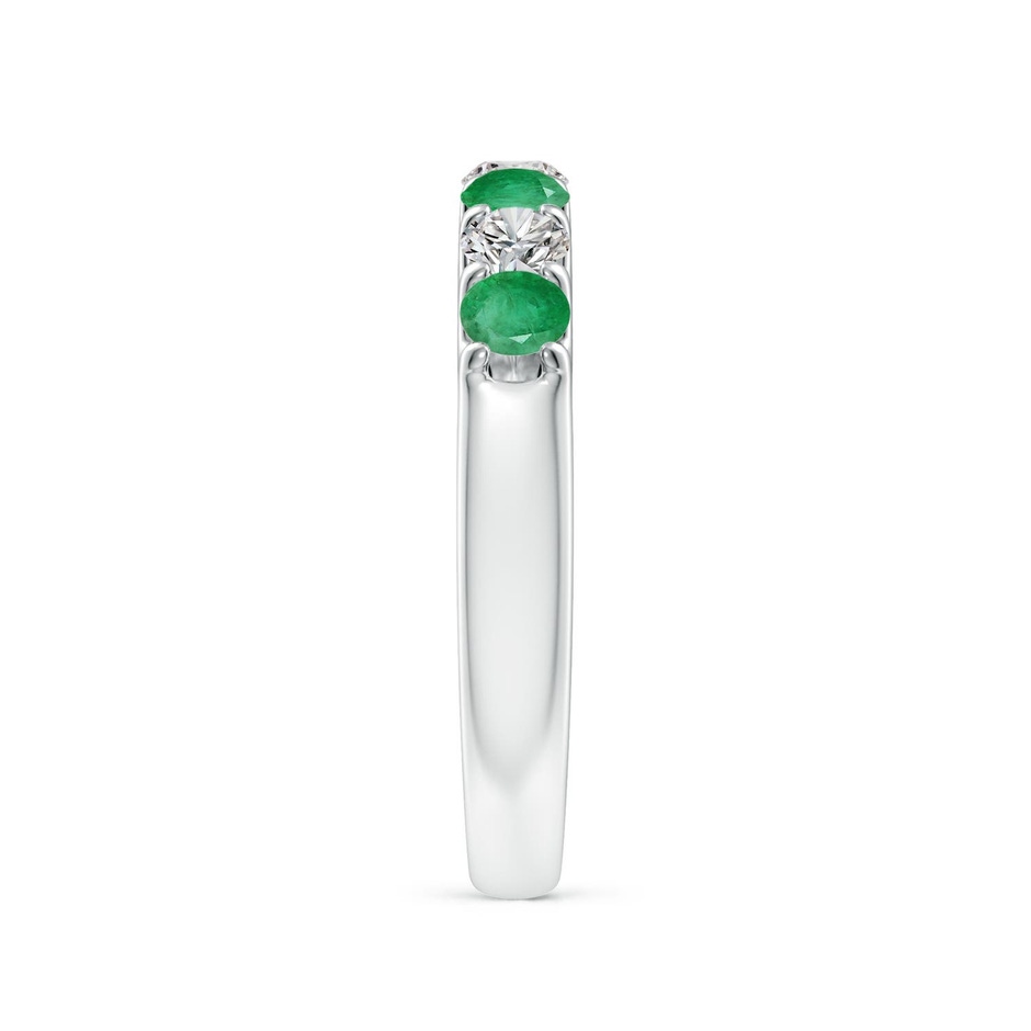 3.1mm A Shared Prong Emerald and Diamond Half Eternity Ring in P950 Platinum side 299
