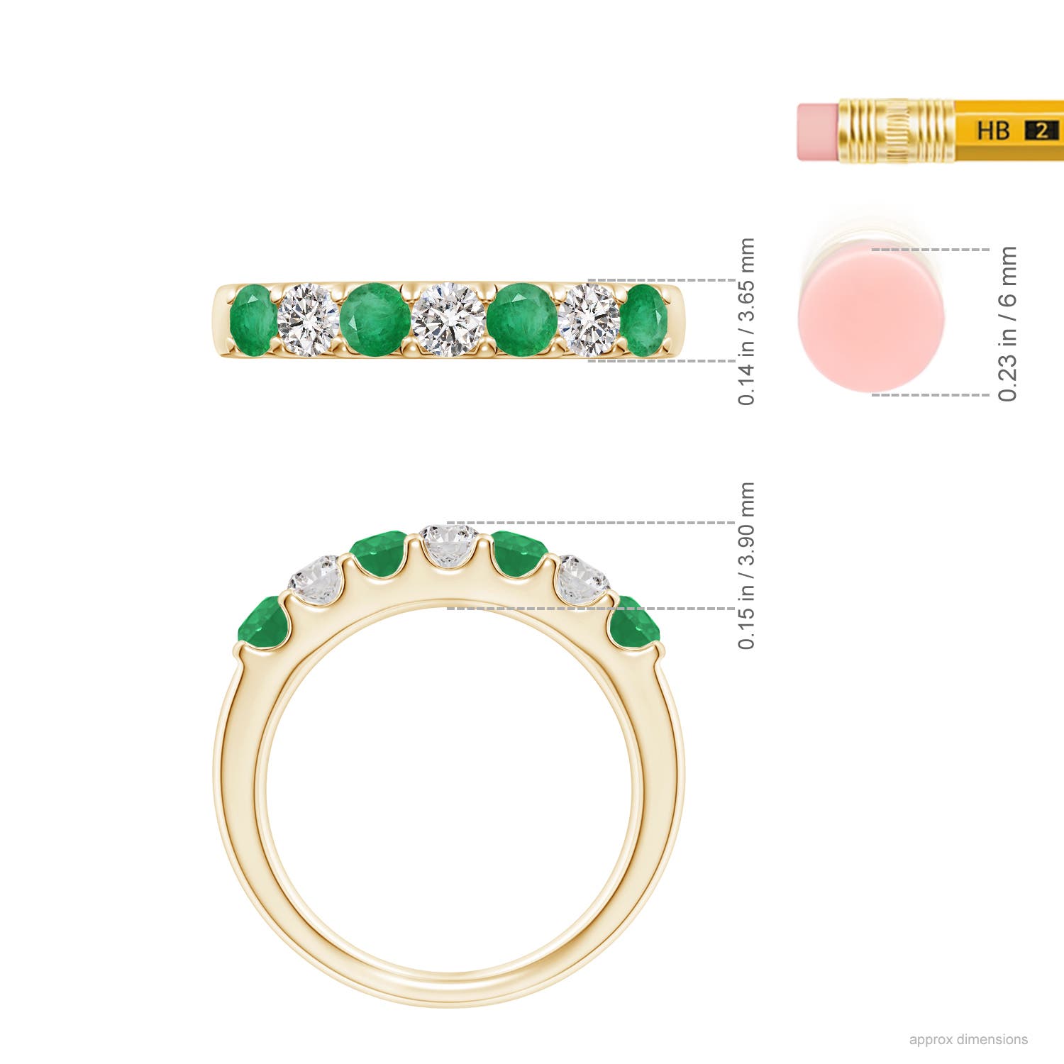 A - Emerald / 0.79 CT / 14 KT Yellow Gold