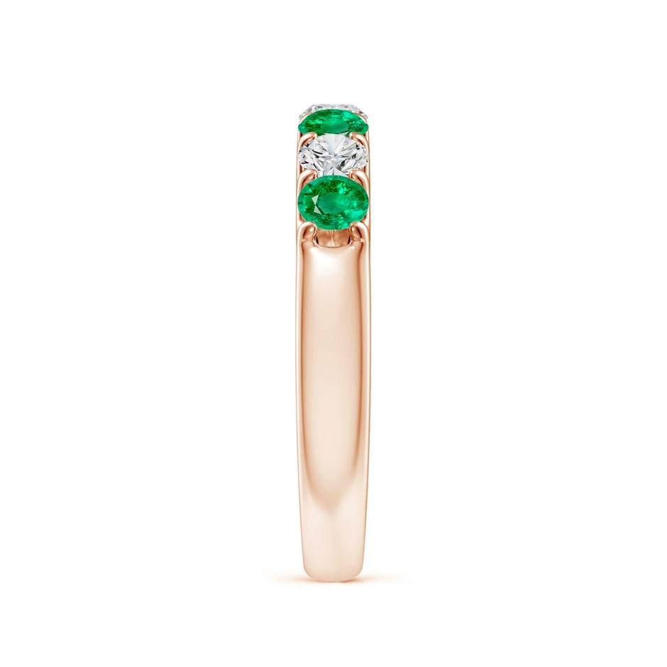 3.1mm AAA Shared Prong Emerald and Diamond Half Eternity Ring in Rose Gold side 299