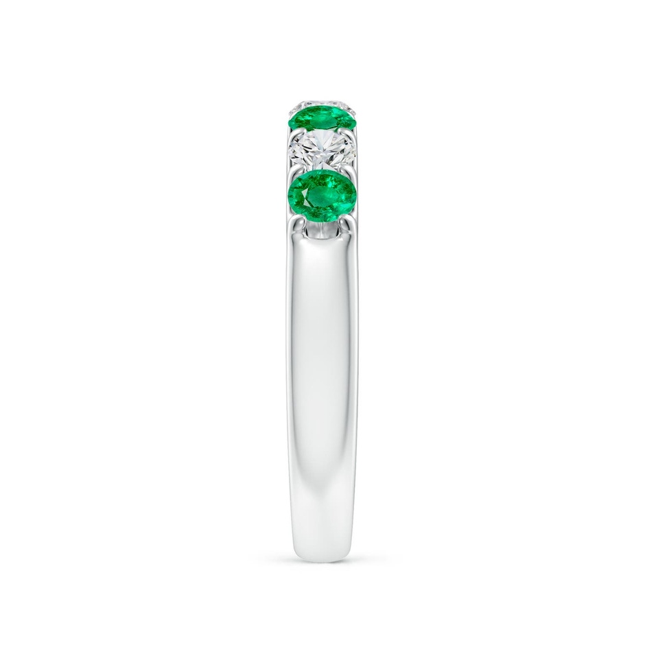 3.1mm AAA Shared Prong Emerald and Diamond Half Eternity Ring in White Gold side 299