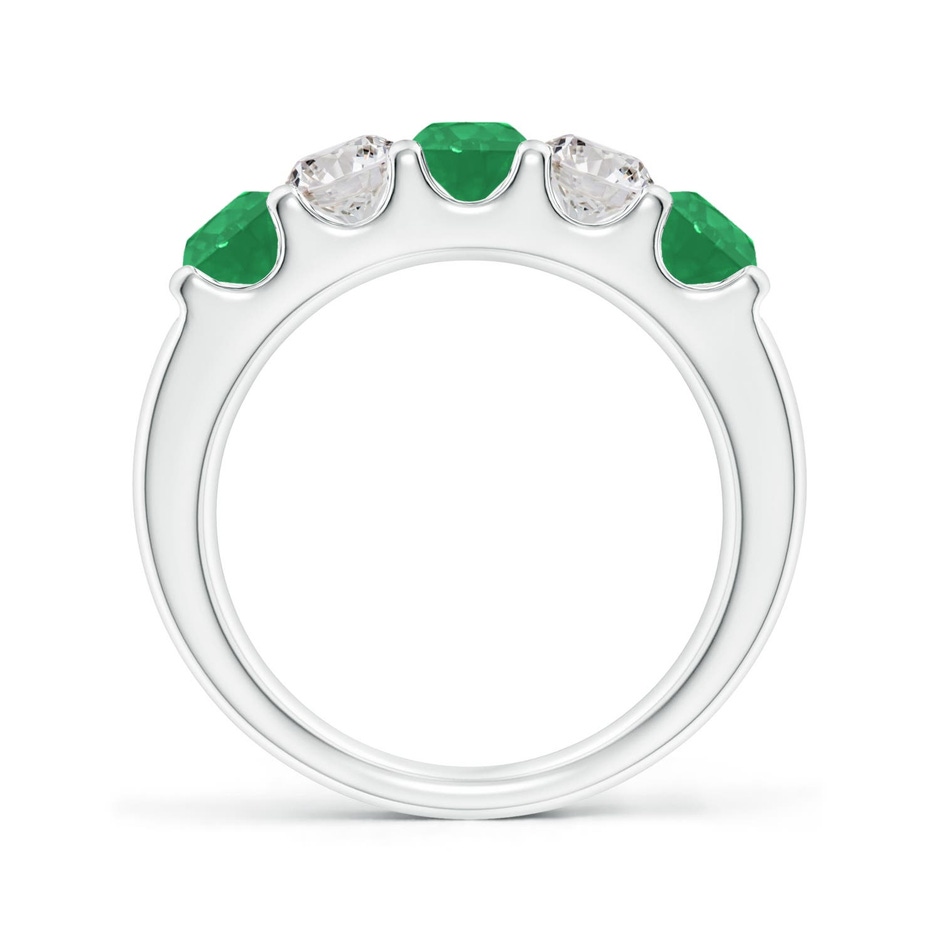 4.2mm A Shared Prong Emerald and Diamond Half Eternity Ring in P950 Platinum side 199