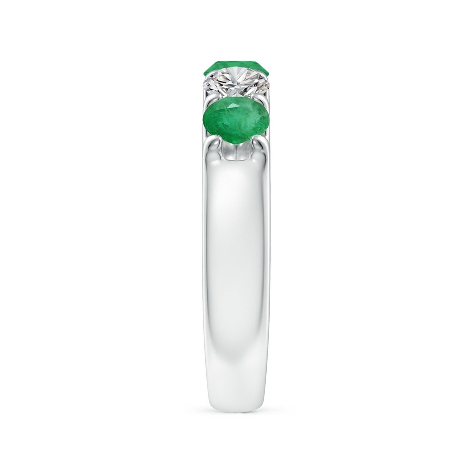 4.2mm A Shared Prong Emerald and Diamond Half Eternity Ring in P950 Platinum side 299