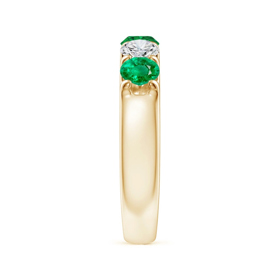 4.2mm AAA Shared Prong Emerald and Diamond Half Eternity Ring in 18K Yellow Gold side 299