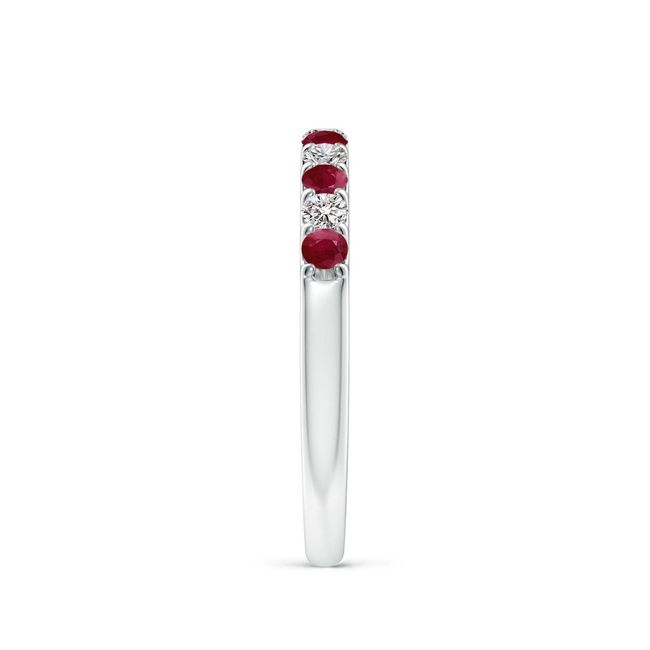 2.1mm A Shared Prong Ruby and Diamond Half Eternity Ring in White Gold side 299