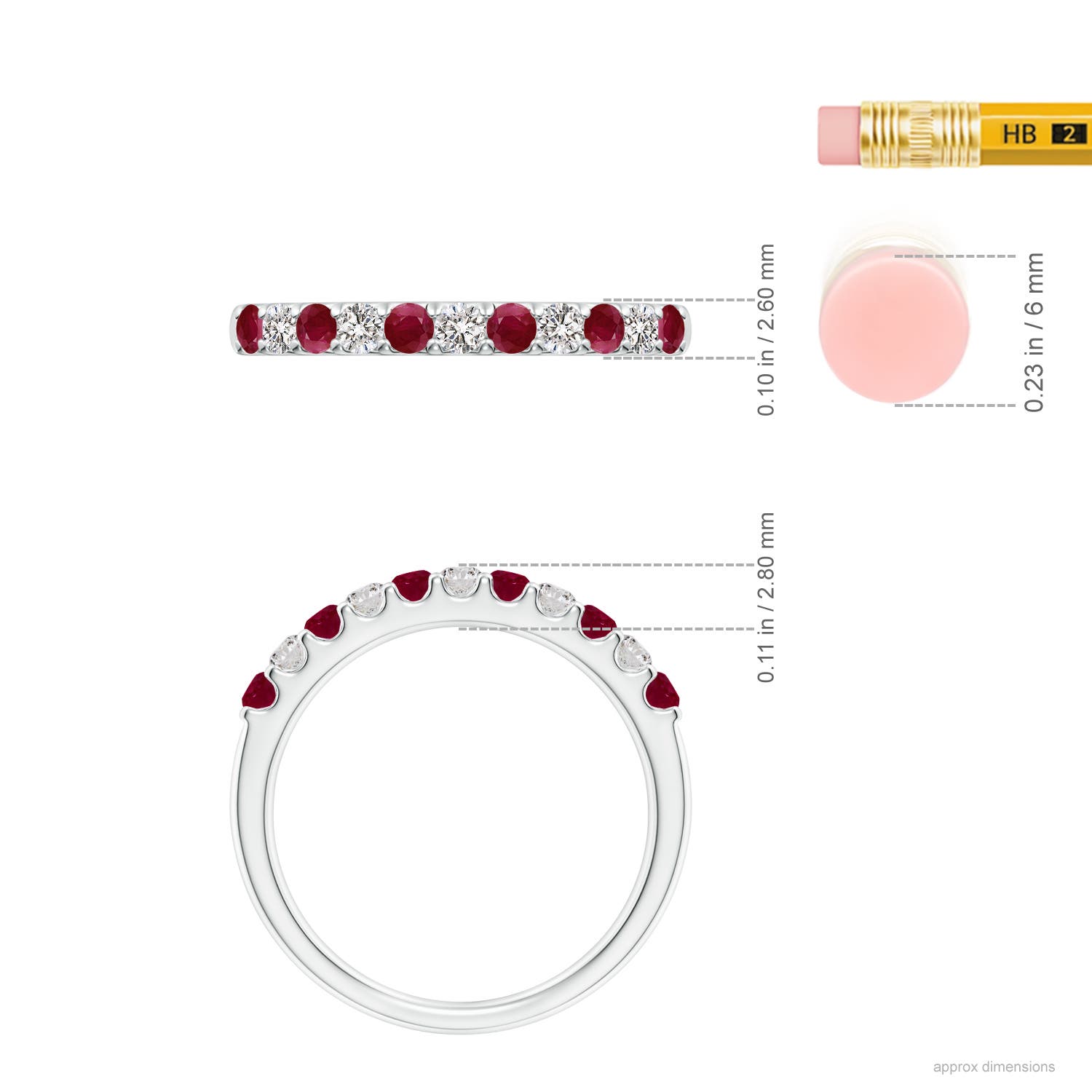 A - Ruby / 0.53 CT / 14 KT White Gold