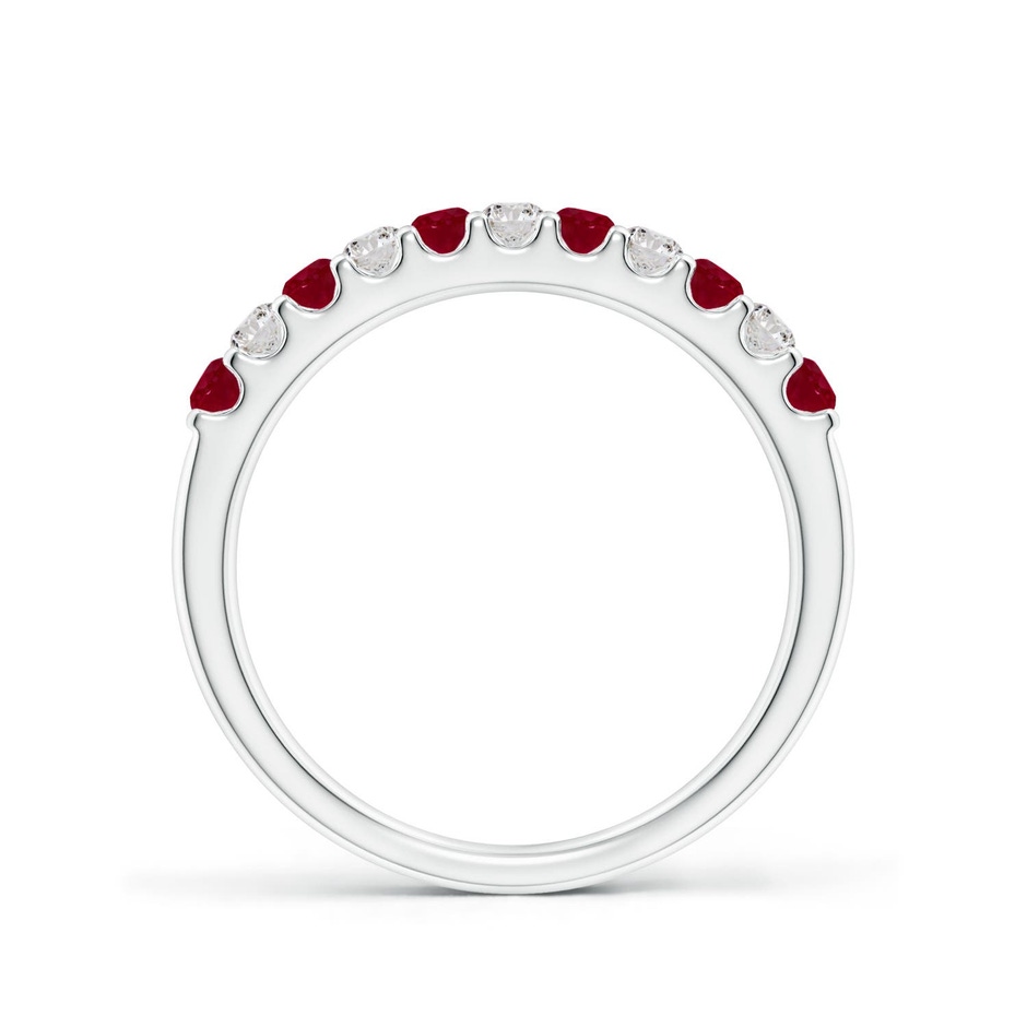 2.1mm AA Shared Prong Ruby and Diamond Half Eternity Ring in P950 Platinum side 199