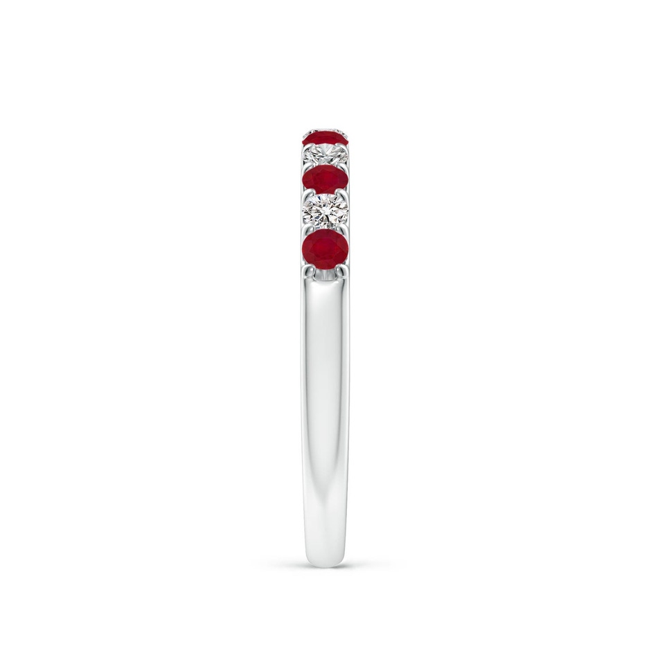 2.1mm AA Shared Prong Ruby and Diamond Half Eternity Ring in P950 Platinum side 299