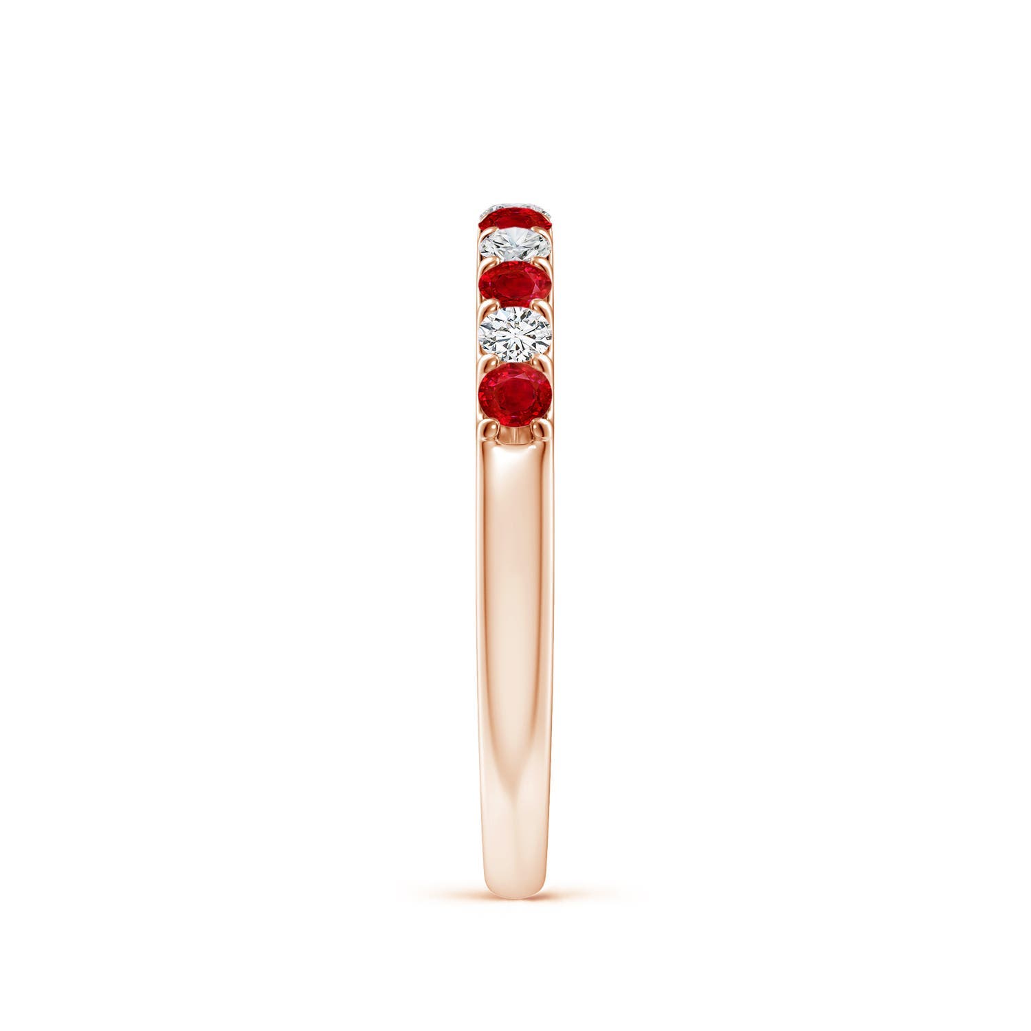 ANGARA Ruby and Diamond Half Eternity Ring in 14K Gold (AAA | 0.53 Ct) - Bild 34 von 40