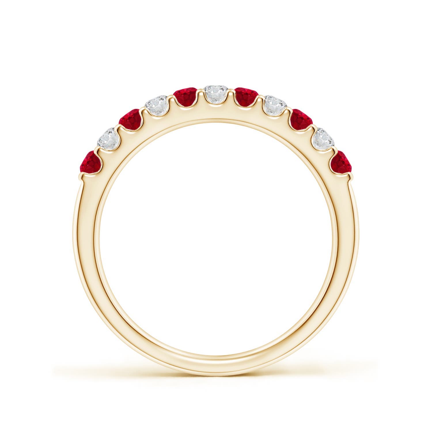 ANGARA Ruby and Diamond Half Eternity Ring in 14K Gold (AAA | 0.53 Ct) - Bild 22 von 40