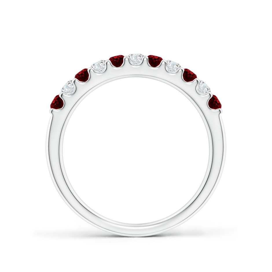 2.1mm AAAA Shared Prong Ruby and Diamond Half Eternity Ring in P950 Platinum side 199