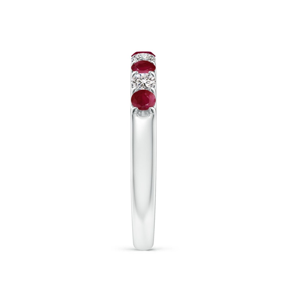 2.5mm A Shared Prong Ruby and Diamond Half Eternity Ring in White Gold side 299