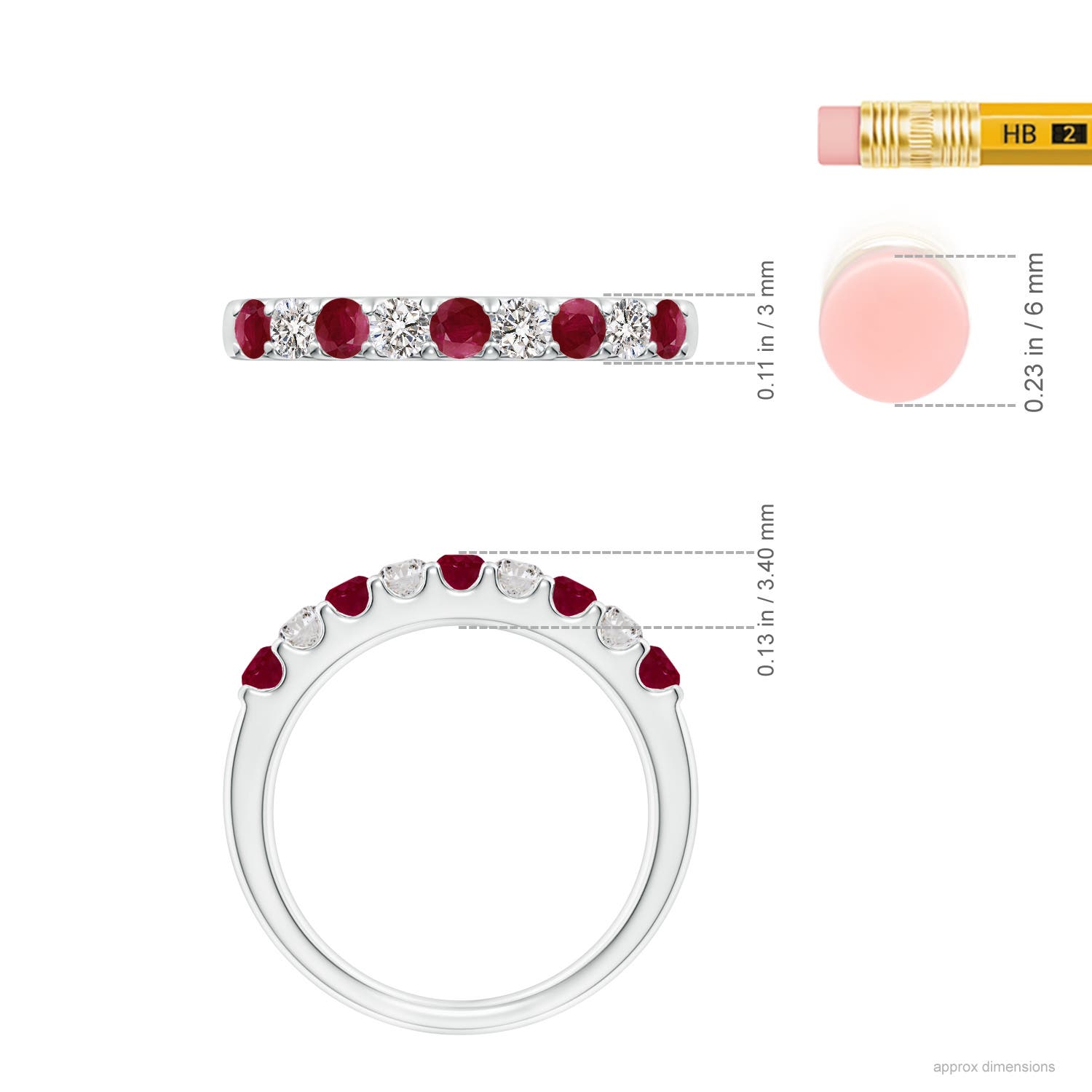 A - Ruby / 0.73 CT / 14 KT White Gold