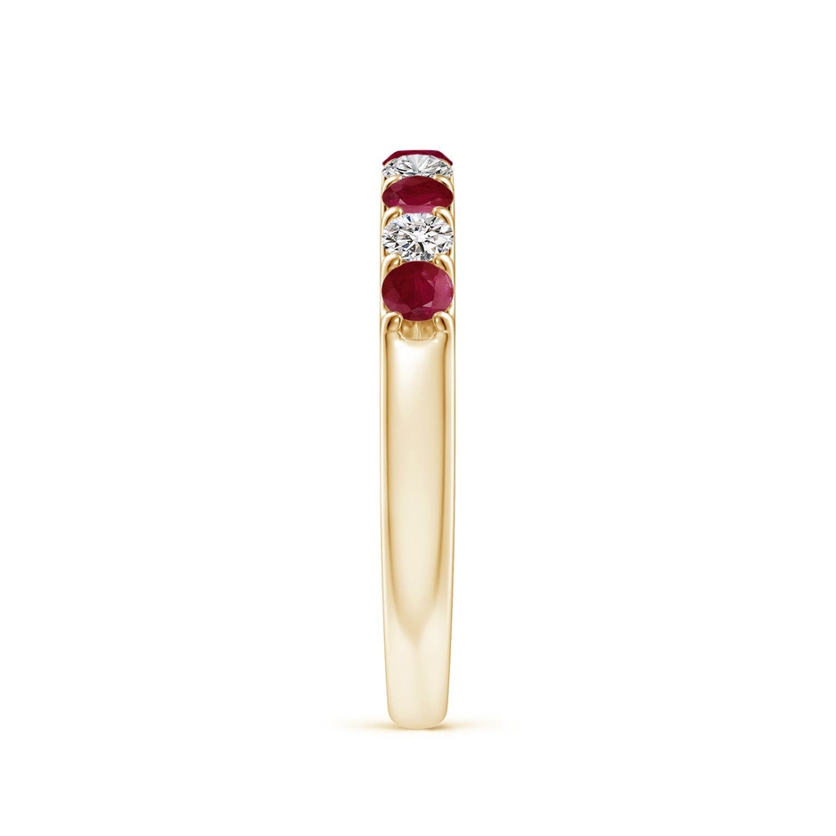 2.5mm A Shared Prong Ruby and Diamond Half Eternity Ring in Yellow Gold side 299