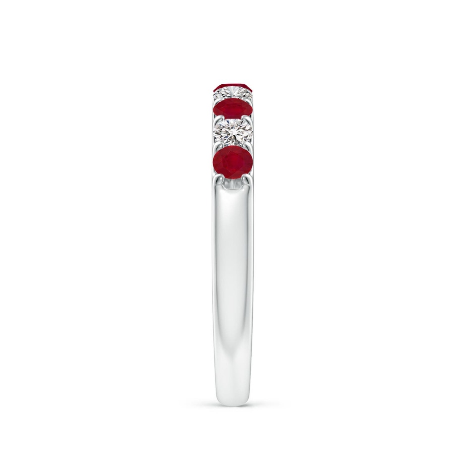 2.5mm AA Shared Prong Ruby and Diamond Half Eternity Ring in P950 Platinum side 299