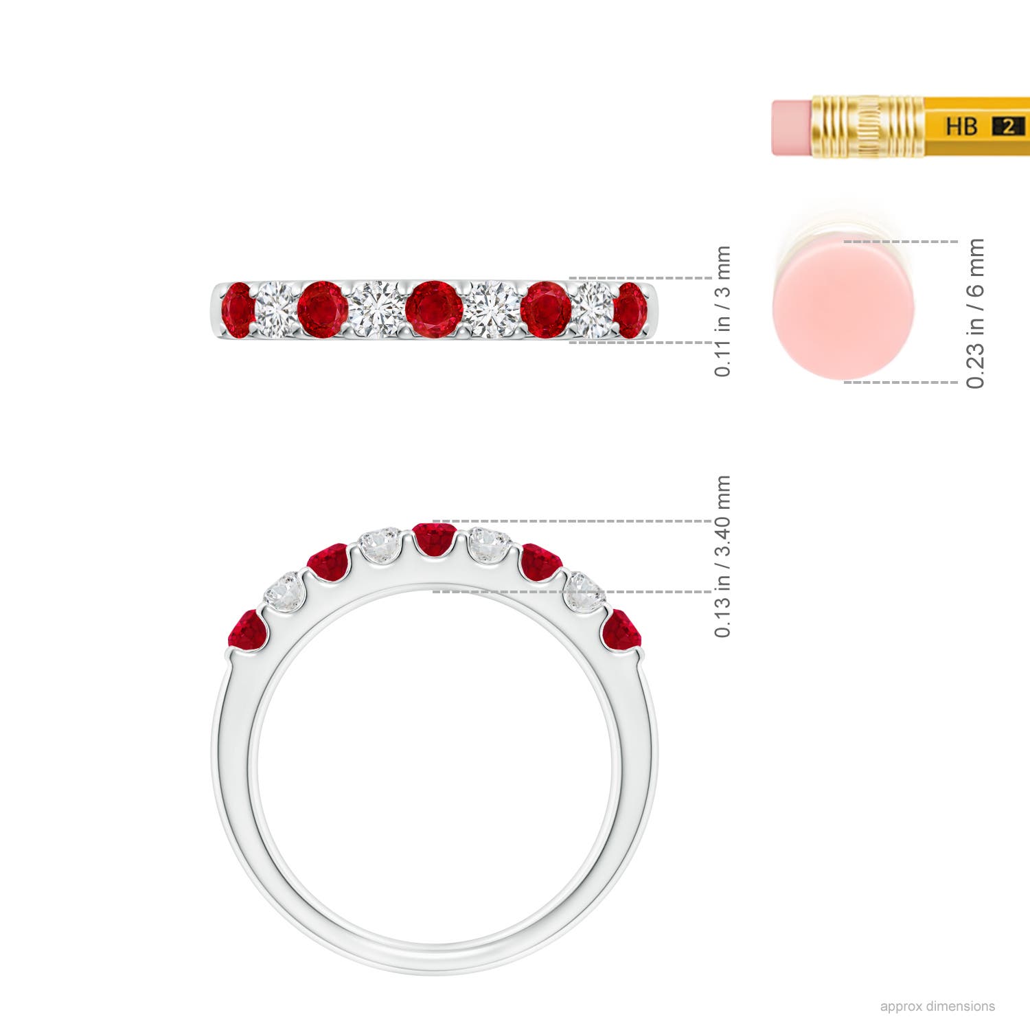 AAA - Ruby / 0.73 CT / 14 KT White Gold