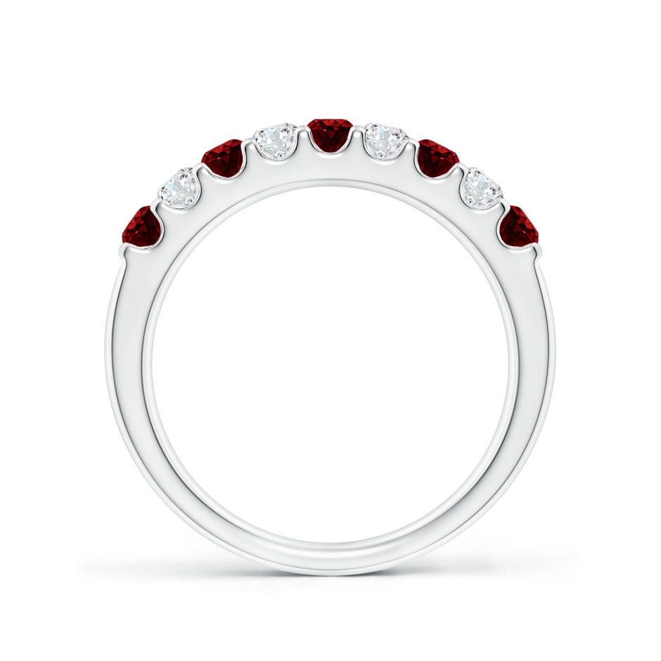2.5mm AAAA Shared Prong Ruby and Diamond Half Eternity Ring in P950 Platinum side 199